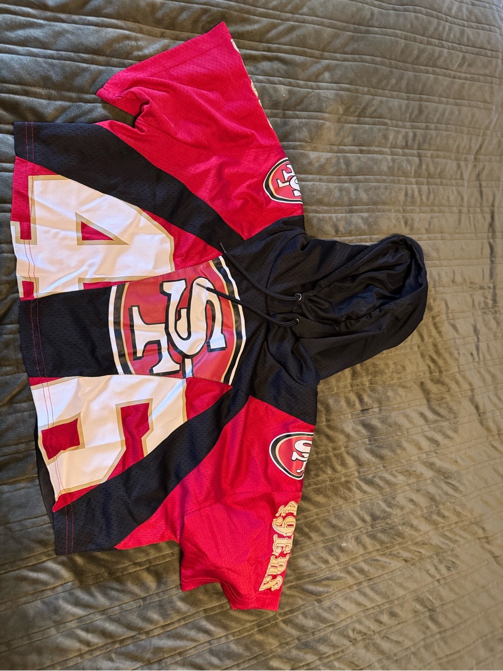NFL Black Hooded Team Apparel Pullover with Red Trim